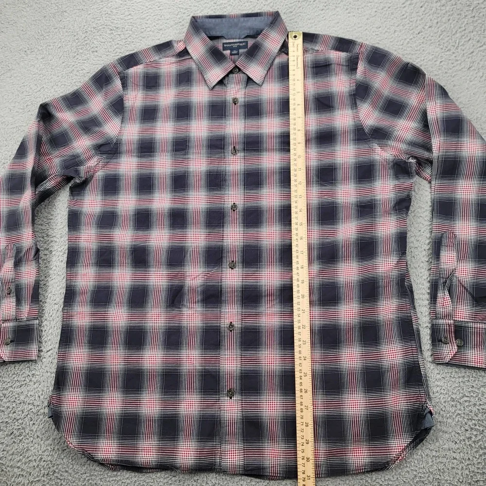 Banana Republic Shirt Mens XL Blue Red plaid Button Up Long‎ Sleeve Classiccore